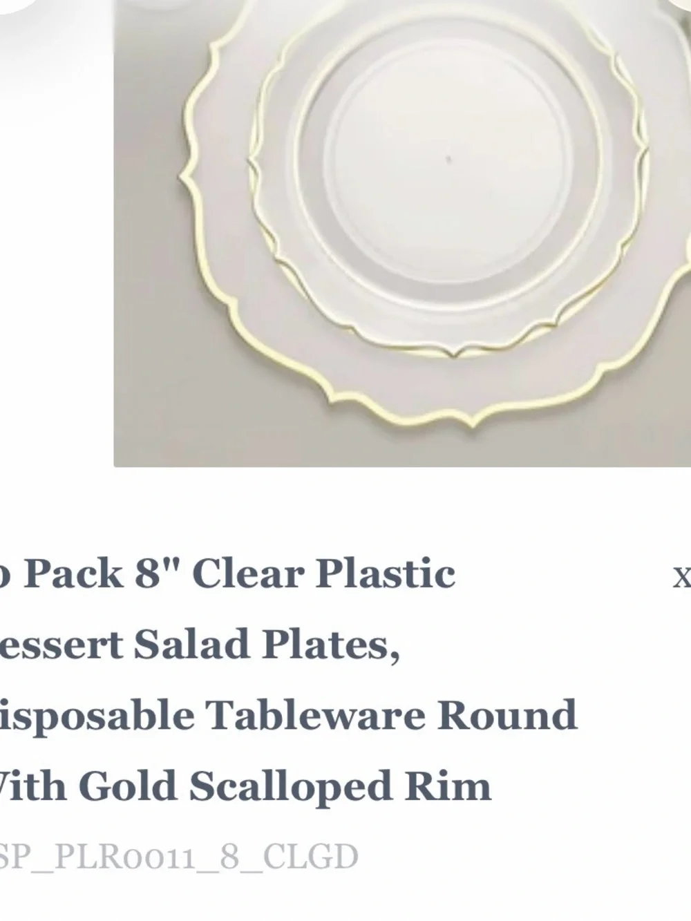 59 8” Dessert Salad Plates with Gold Scalloped Rim